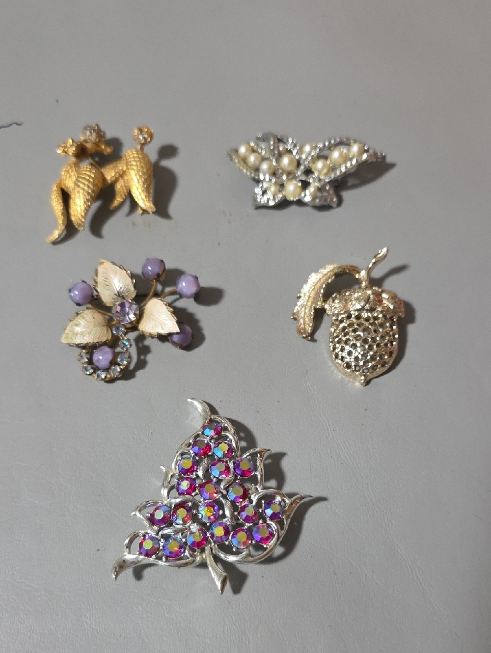 Lavender,  Gold, Silver Brooch - Women's Decorative Pins